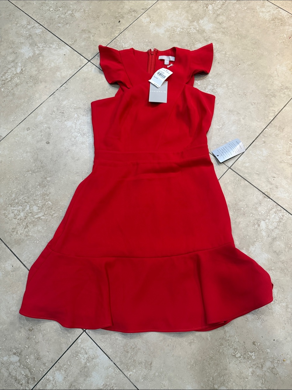Nordstrom Red Ruffle-Hem Girls Dress